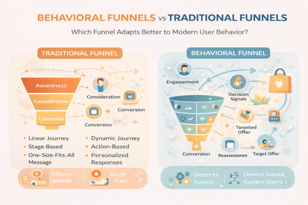Behavioral Funnels vs Traditional Funnels: Why Linear Marketing No Longer Works